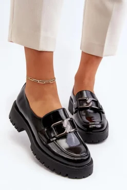 Lakierowane Mokasyny Damskie Czarne Santtes Damskie Mokasyny Damskie Lakierowane|Mokasyny Damskie Skórzane