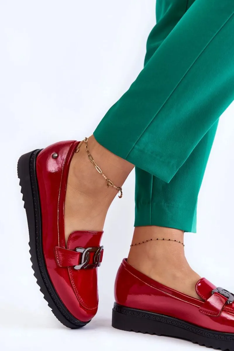 Best Lakierowane Mokasyny Na Platformie Czerwone Abisso Damskie Mokasyny Damskie Lakierowane|Mokasyny Na Platformie