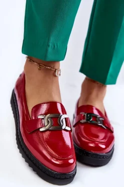 Best Lakierowane Mokasyny Na Platformie Czerwone Abisso Damskie Mokasyny Damskie Lakierowane|Mokasyny Na Platformie