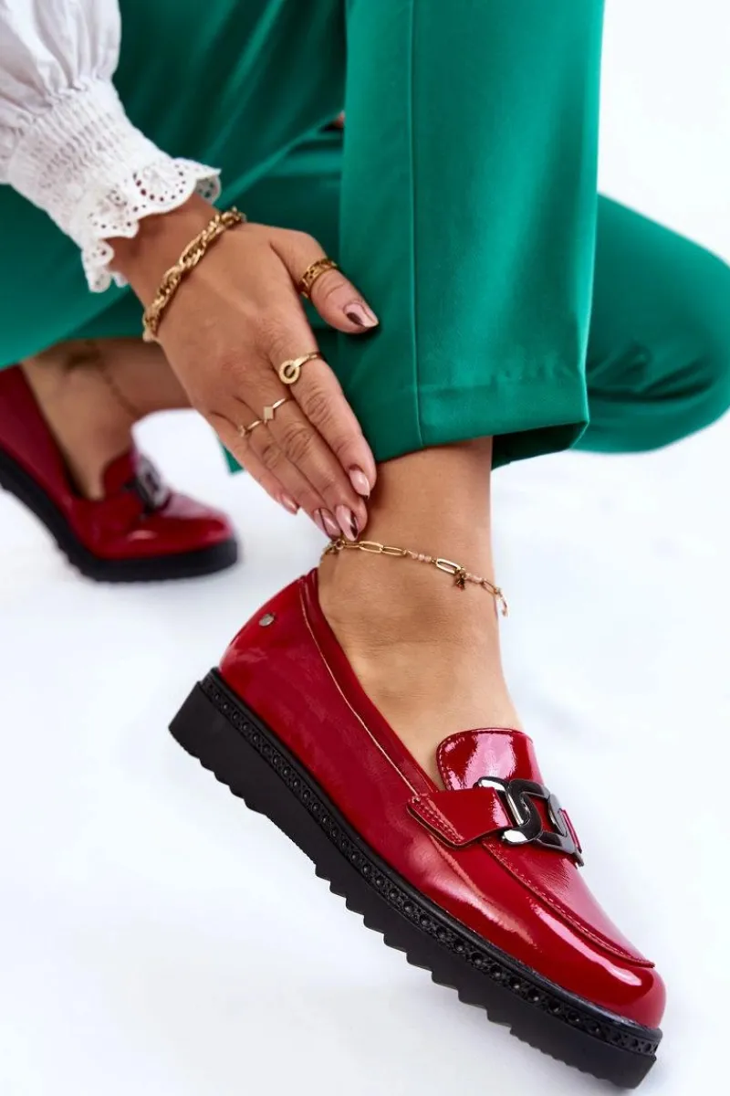 Best Lakierowane Mokasyny Na Platformie Czerwone Abisso Damskie Mokasyny Damskie Lakierowane|Mokasyny Na Platformie