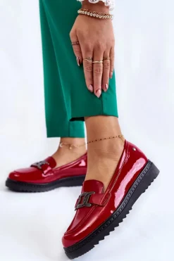Best Lakierowane Mokasyny Na Platformie Czerwone Abisso Damskie Mokasyny Damskie Lakierowane|Mokasyny Na Platformie
