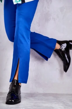 Hot Damskie buty S.Barski Lakierowane Niskie Botki Na Suwak Czarne Bettina