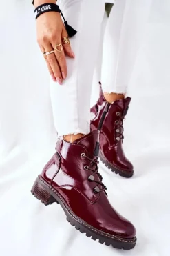 Botki Sznurowane|Czarne Botki><noscript><img width=