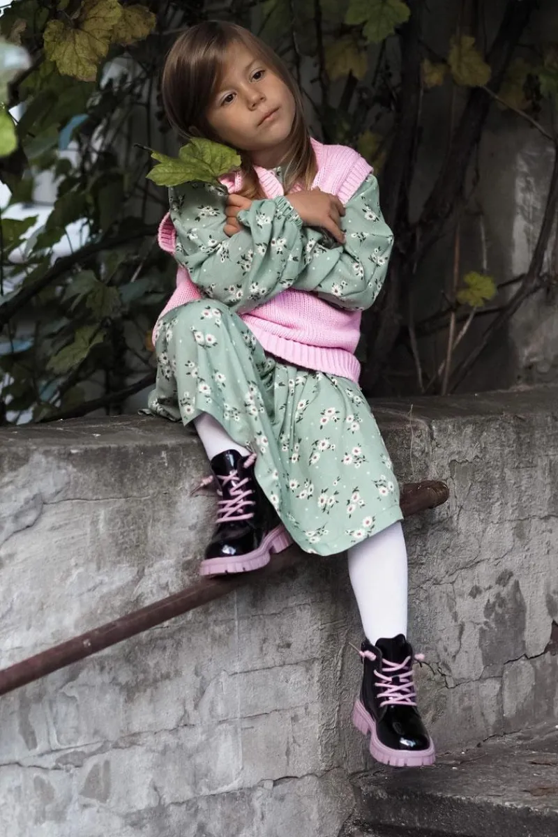 Online Boto Lakierowane Ocieplane Botki Czarno-Fioletowe Heidi