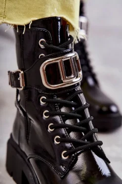 Botki Sznurowane|Czarne Botki><noscript><img width=