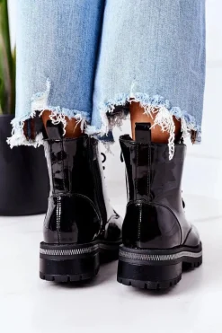 Botki Sznurowane|Czarne Botki><noscript><img width=