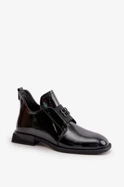 Discount Lakierowane Półbuty Damskie Wsuwane Ze Skóry Naturalnej Czarne Vinceza 91120 Damskie Półbuty Lakierowane