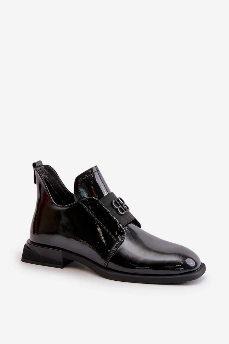 Discount Lakierowane Półbuty Damskie Wsuwane Ze Skóry Naturalnej Czarne Vinceza 91120 Damskie Półbuty Lakierowane