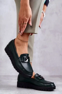 Best Lakierowane Półbuty Loafery Na Platformie Zielone Kjersti Damskie Półbuty Lakierowane|Mokasyny Damskie Lakierowane