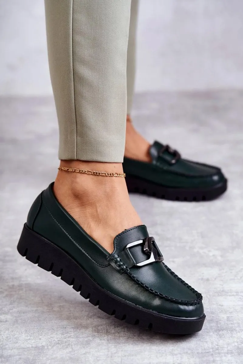 Best Lakierowane Półbuty Loafery Na Platformie Zielone Kjersti Damskie Półbuty Lakierowane|Mokasyny Damskie Lakierowane