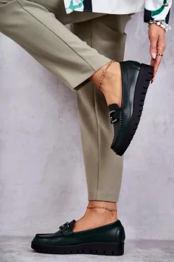 Best Lakierowane Półbuty Loafery Na Platformie Zielone Kjersti Damskie Półbuty Lakierowane|Mokasyny Damskie Lakierowane