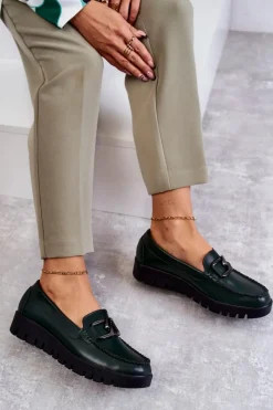 Best Lakierowane Półbuty Loafery Na Platformie Zielone Kjersti Damskie Półbuty Lakierowane|Mokasyny Damskie Lakierowane