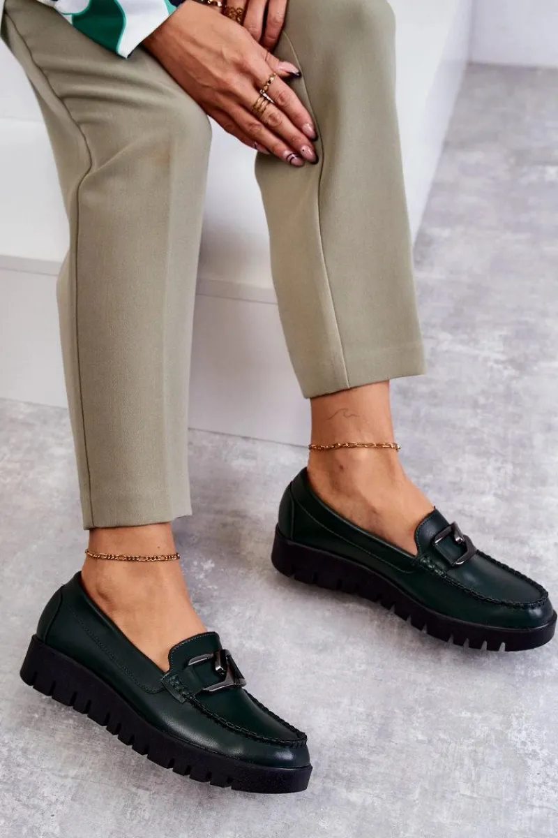 Best Lakierowane Półbuty Loafery Na Platformie Zielone Kjersti Damskie Półbuty Lakierowane|Mokasyny Damskie Lakierowane