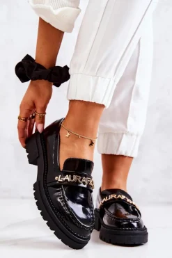 Best Lakierowane Półbuty Loafery La.Fi 210001B-NL Czarne Damskie Półbuty Lakierowane|Mokasyny Damskie Lakierowane