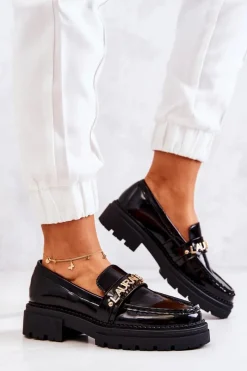 Best Lakierowane Półbuty Loafery La.Fi 210001B-NL Czarne Damskie Półbuty Lakierowane|Mokasyny Damskie Lakierowane