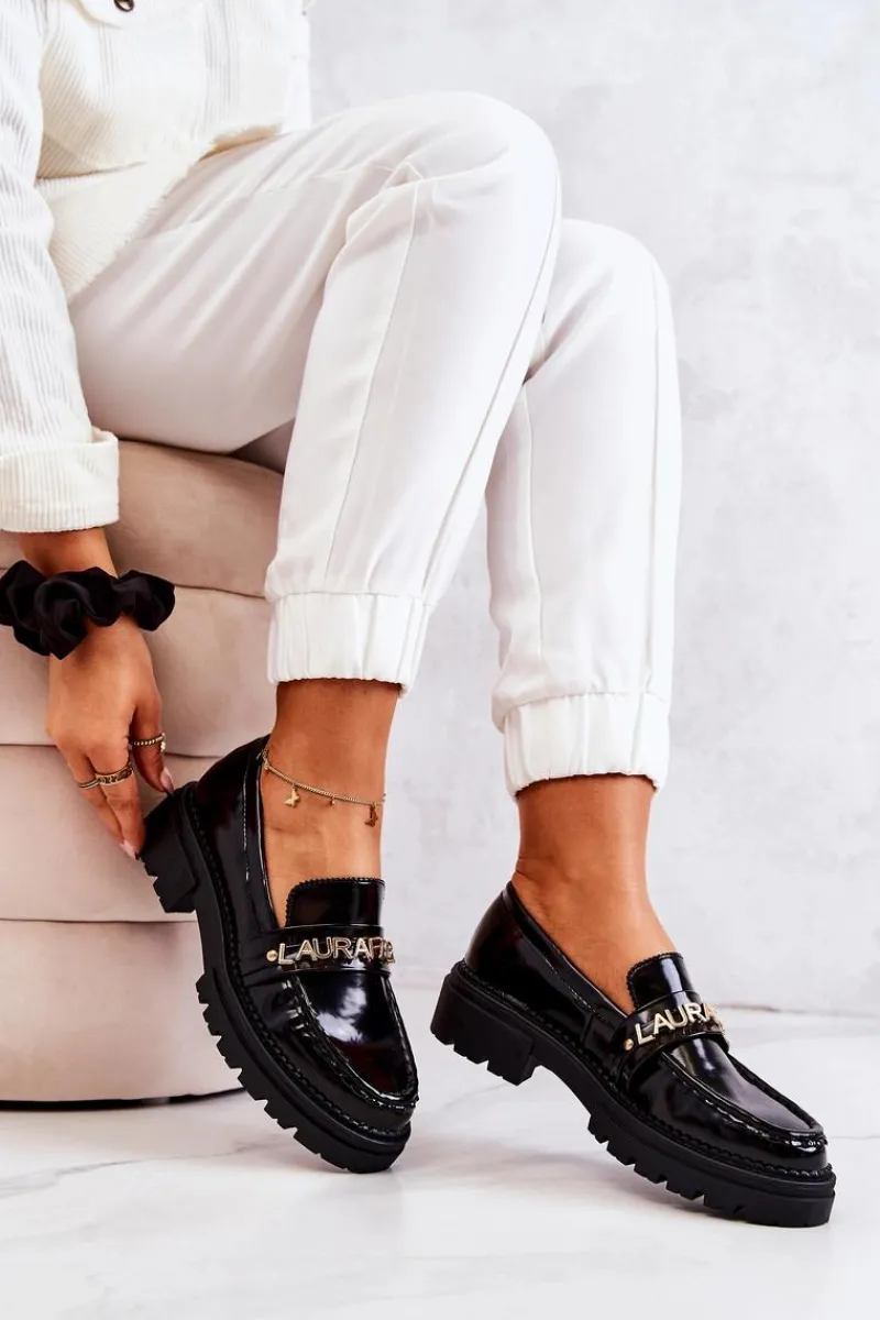Best Lakierowane Półbuty Loafery La.Fi 210001B-NL Czarne Damskie Półbuty Lakierowane|Mokasyny Damskie Lakierowane