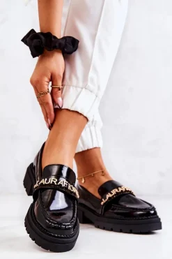 Best Lakierowane Półbuty Loafery La.Fi 210001B-NL Czarne Damskie Półbuty Lakierowane|Mokasyny Damskie Lakierowane