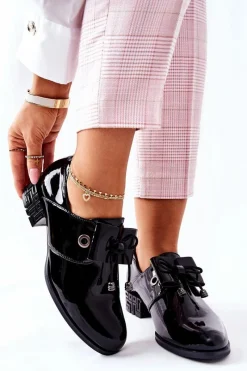 Półbuty Lakierowane>Buty Sergio Leone Lakierowane Pół PB260 Czarne