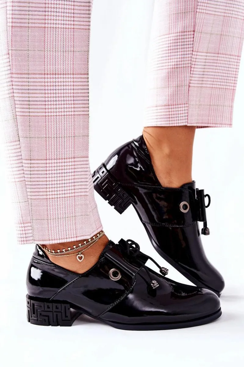 Półbuty Lakierowane>Buty Sergio Leone Lakierowane Pół PB260 Czarne