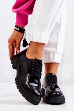 Sale Boto Lakierowane Półbuty Wiązane La.Fi Czarne Joselin