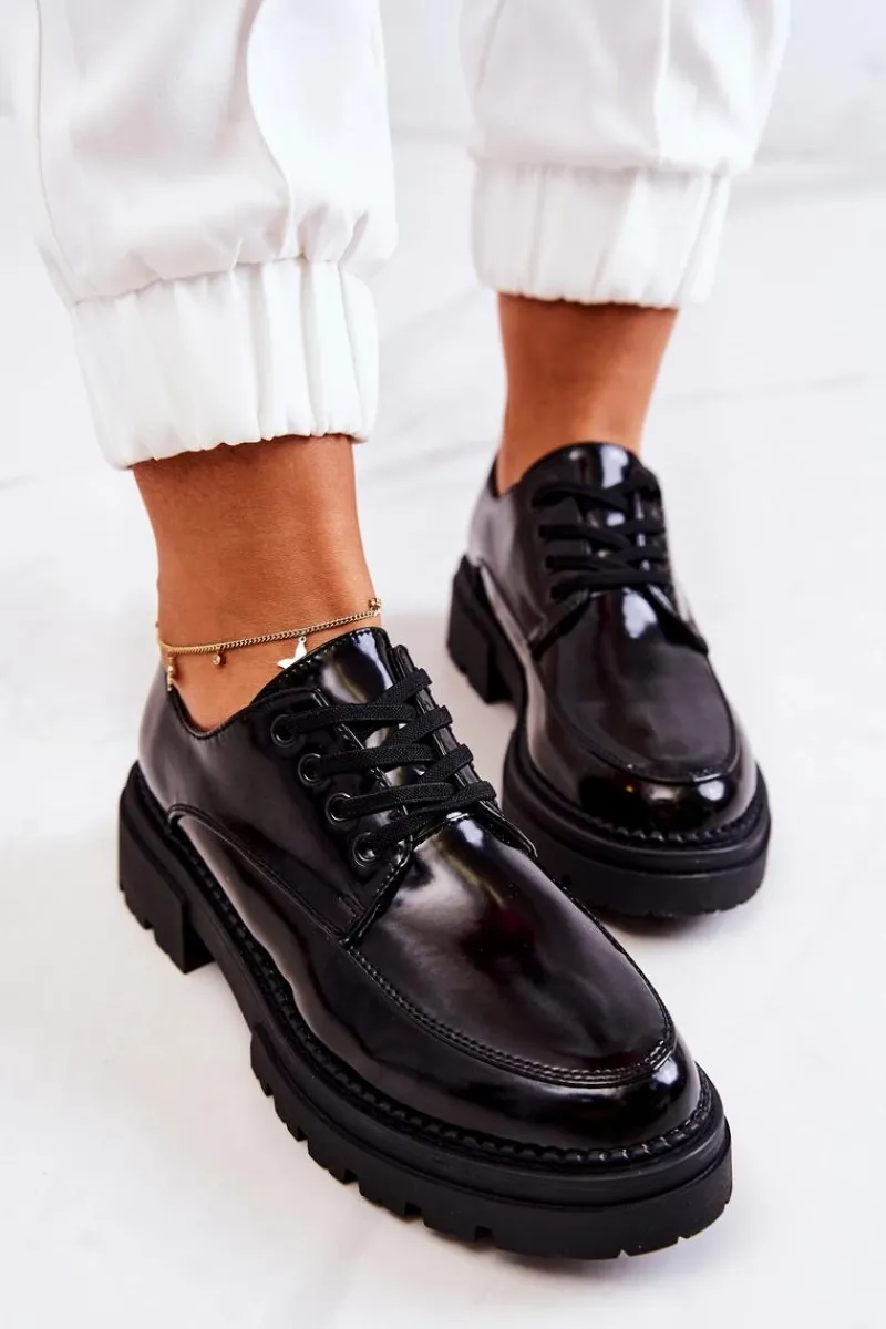 Sale Boto Lakierowane Półbuty Wiązane La.Fi Czarne Joselin