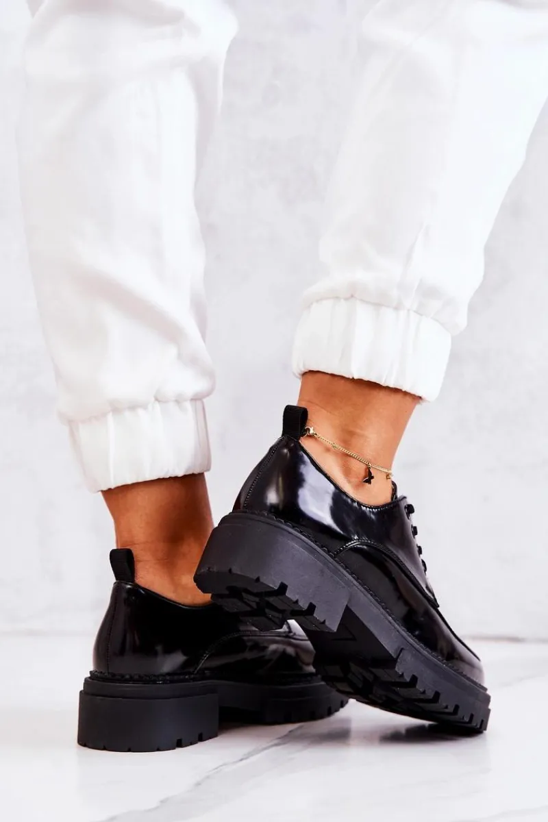 Sale Boto Lakierowane Półbuty Wiązane La.Fi Czarne Joselin