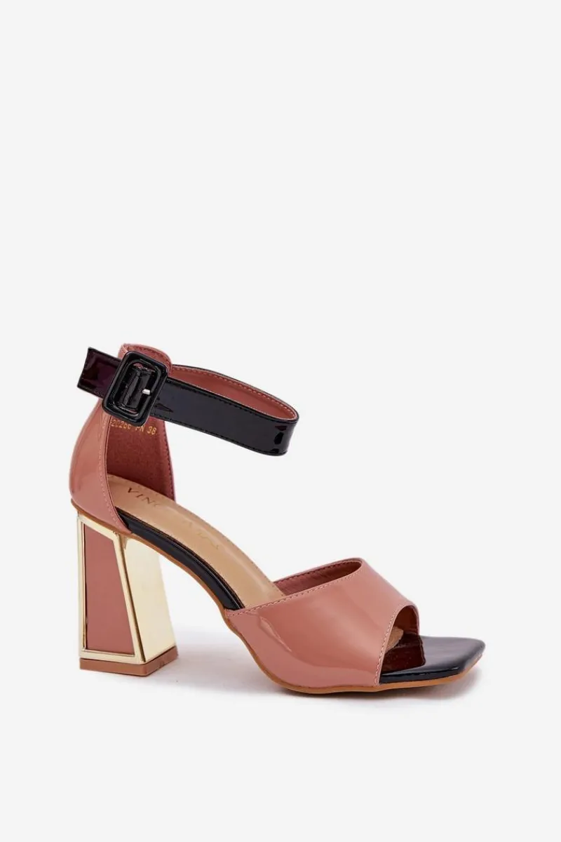 Discount Lakierowane Sandały Damskie Na Słupku Vinceza 20266 Różowe Damskie Sandały Na Słupku|Sandały Na Obcasie