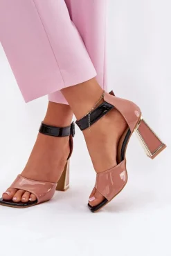 Discount Lakierowane Sandały Damskie Na Słupku Vinceza 20266 Różowe Damskie Sandały Na Słupku|Sandały Na Obcasie