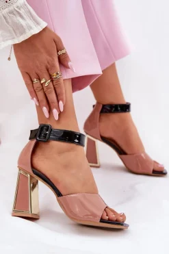 Discount Lakierowane Sandały Damskie Na Słupku Vinceza 20266 Różowe Damskie Sandały Na Słupku|Sandały Na Obcasie