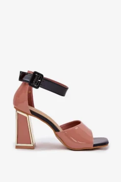 Discount Lakierowane Sandały Damskie Na Słupku Vinceza 20266 Różowe Damskie Sandały Na Słupku|Sandały Na Obcasie