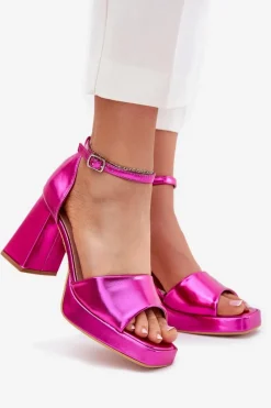 Sandały Na Słupku|Sandały Na Obcasie><noscript><img width=