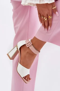 Sandały Na Słupku|Sandały Na Obcasie><noscript><img width=