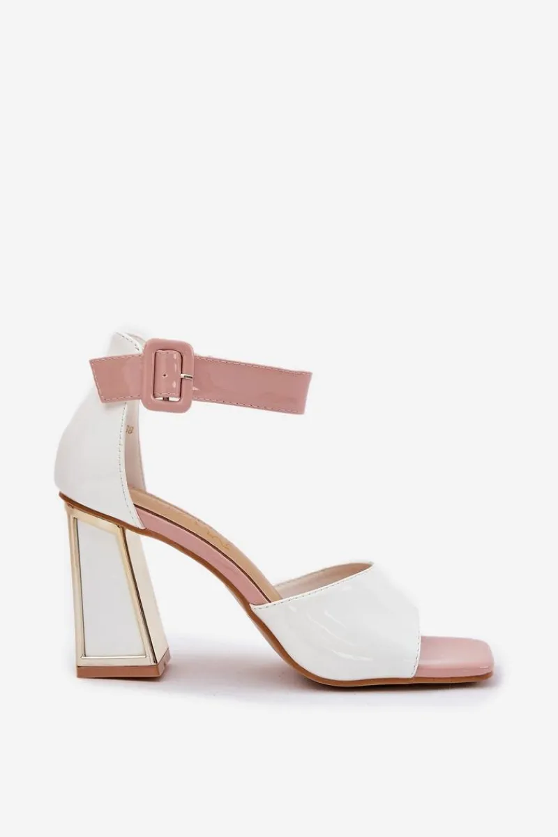 Sandały Na Słupku|Sandały Na Obcasie>Buty damskie Vinceza Lakierowane Sandały Damskie Na Słupku Vinceza 20266 Białe Biały