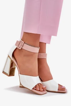 Sandały Na Słupku|Sandały Na Obcasie><noscript><img width=