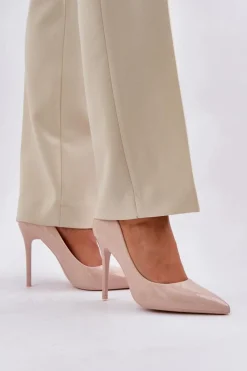 Sale Boto Lakierowane Szpilki Ze Szpiczastymi Noskami Beżowe Vizana