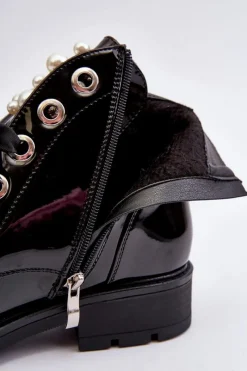 Botki Sznurowane|Czarne Botki><noscript><img width=