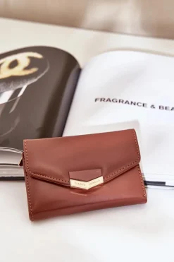 Best Boto Lakierowany Portfel Damski Brązowy Rahner