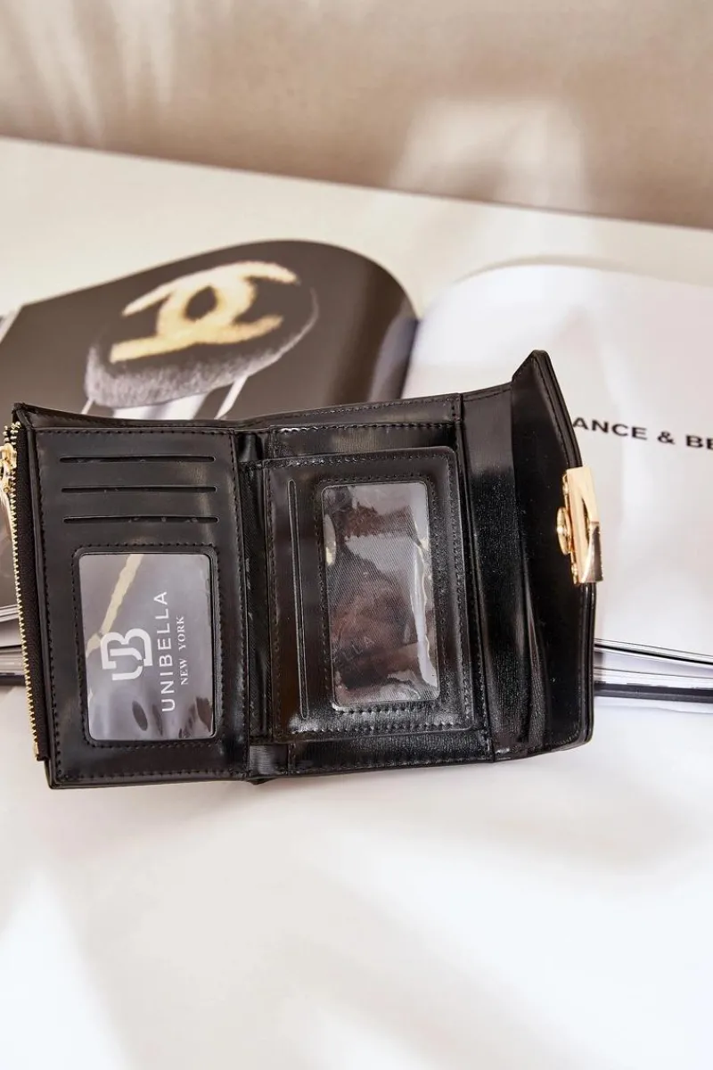 Portfele>Boto Lakierowany Portfel Damski Rahner Czarny