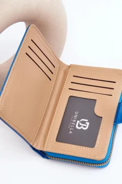 Portfele>Boto Lakierowany Portfel Damski Niebieski Risima