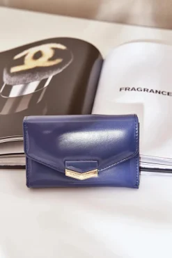 Online Boto Lakierowany Portfel Damski Granatowy Rahner Niebieski