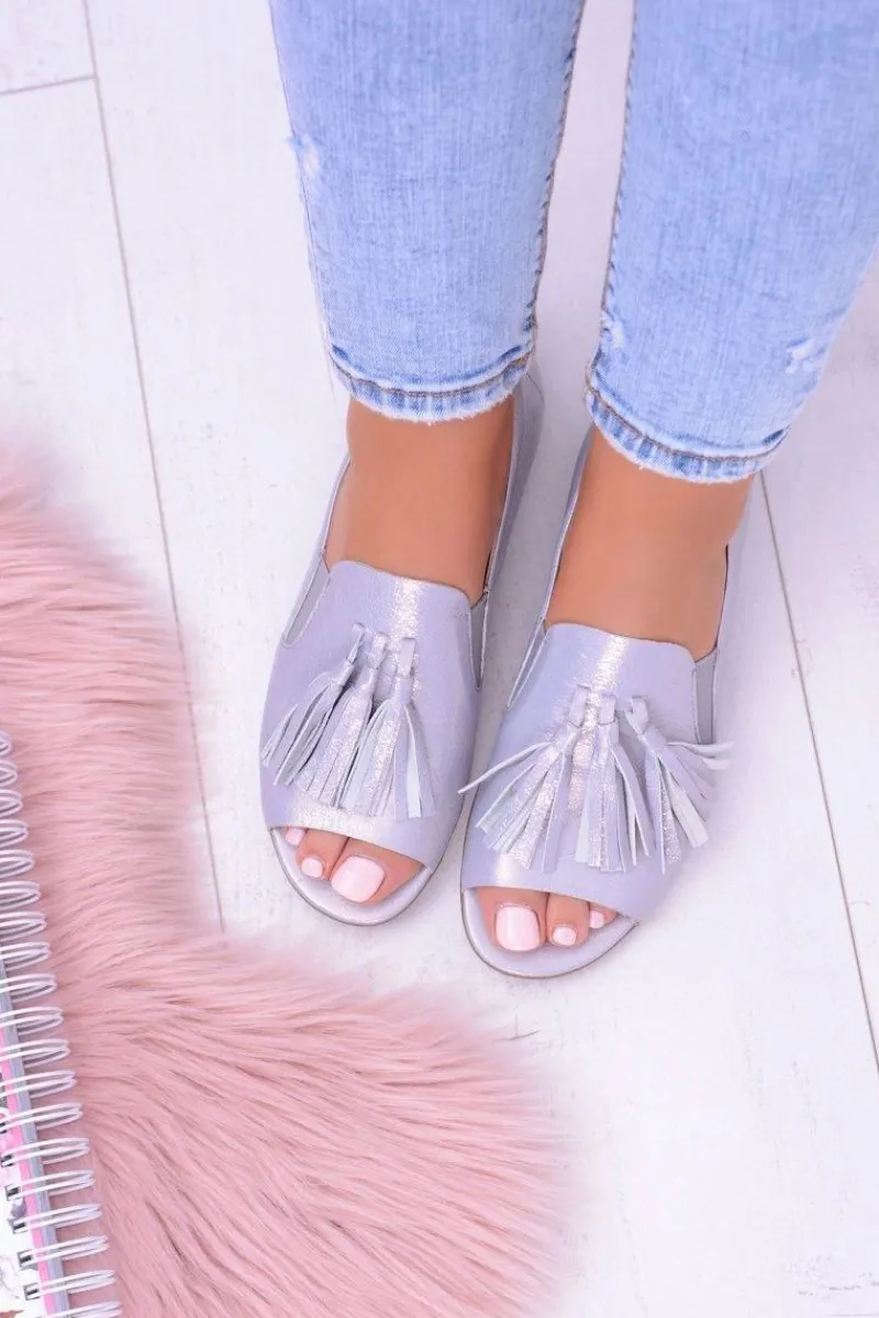 Online 1701 Skórzane Szare Baleriny Peep Toe Lendo Damskie Baleriny Skórzane|Baleriny Klasyczne