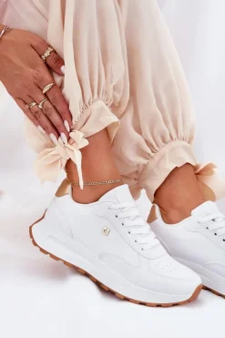 Sale Big Star Shoes Lekkie Buty Sportowe Damskie Big Star RR274629 HI-POLY SYSTEM Białe