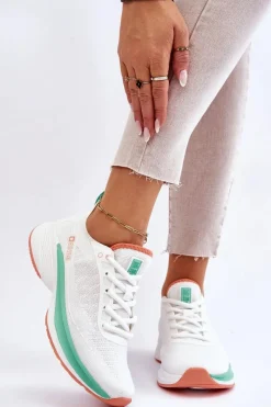 Lekkie Buty Sportowe Memory Foam System Big Star LL274328 Białe Damskie Buty Sportowe Big Star|Sneakersy Damskie