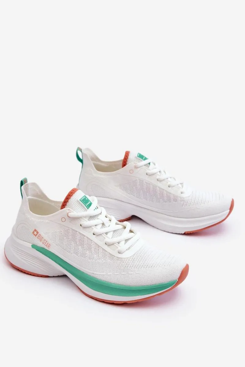 Lekkie Buty Sportowe Memory Foam System Big Star LL274328 Białe Damskie Buty Sportowe Big Star|Sneakersy Damskie