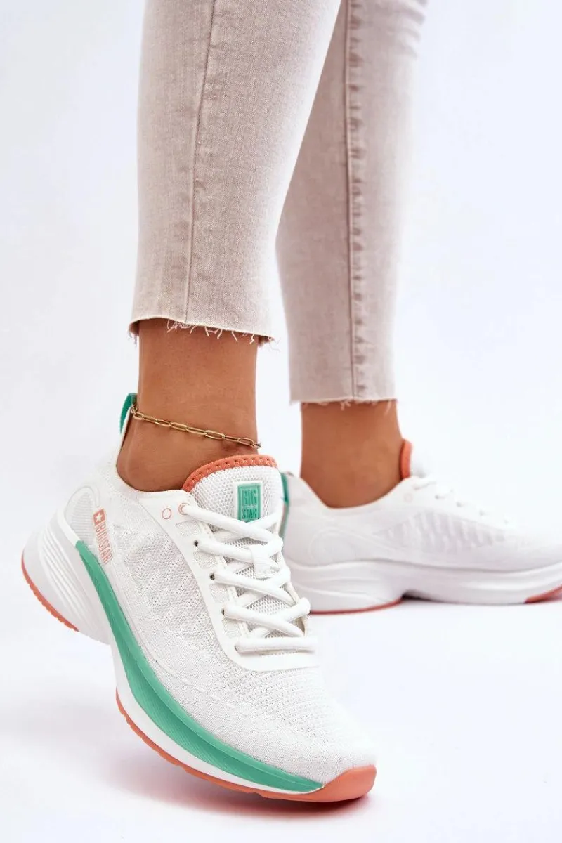 Lekkie Buty Sportowe Memory Foam System Big Star LL274328 Białe Damskie Buty Sportowe Big Star|Sneakersy Damskie