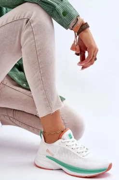 Lekkie Buty Sportowe Memory Foam System Big Star LL274328 Białe Damskie Buty Sportowe Big Star|Sneakersy Damskie