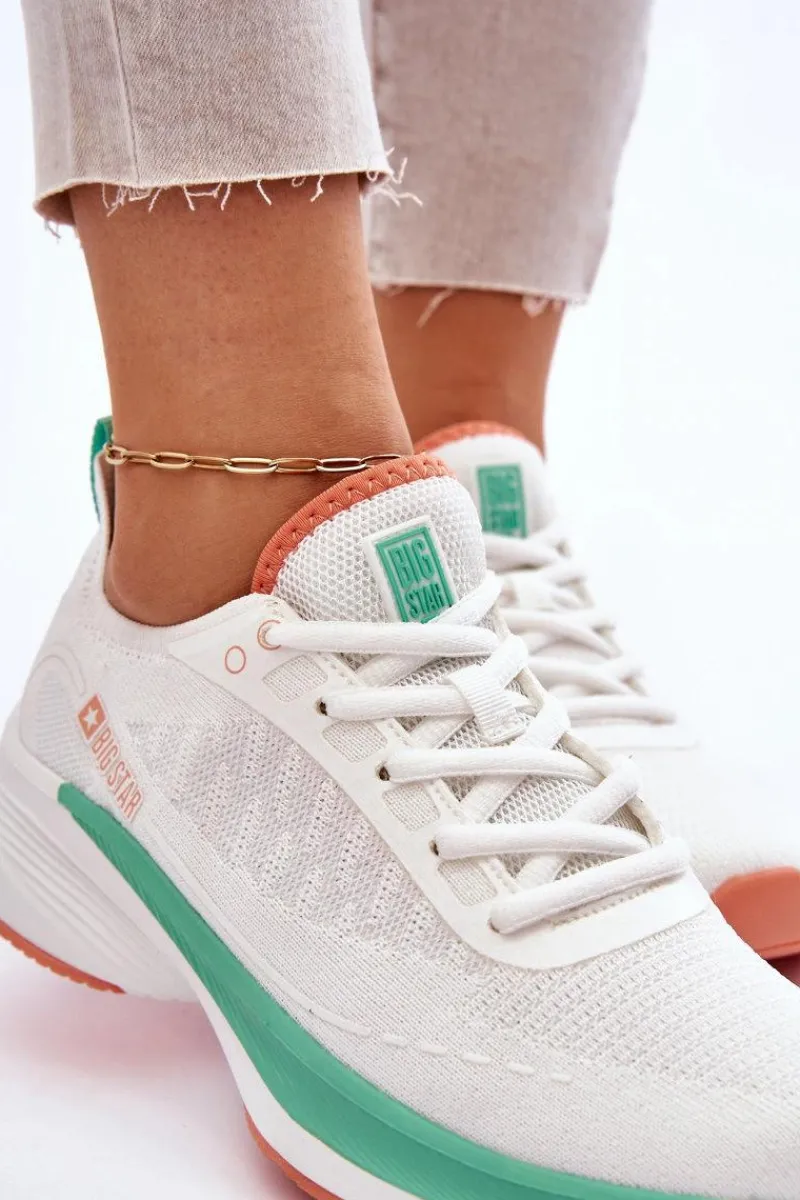 Lekkie Buty Sportowe Memory Foam System Big Star LL274328 Białe Damskie Buty Sportowe Big Star|Sneakersy Damskie