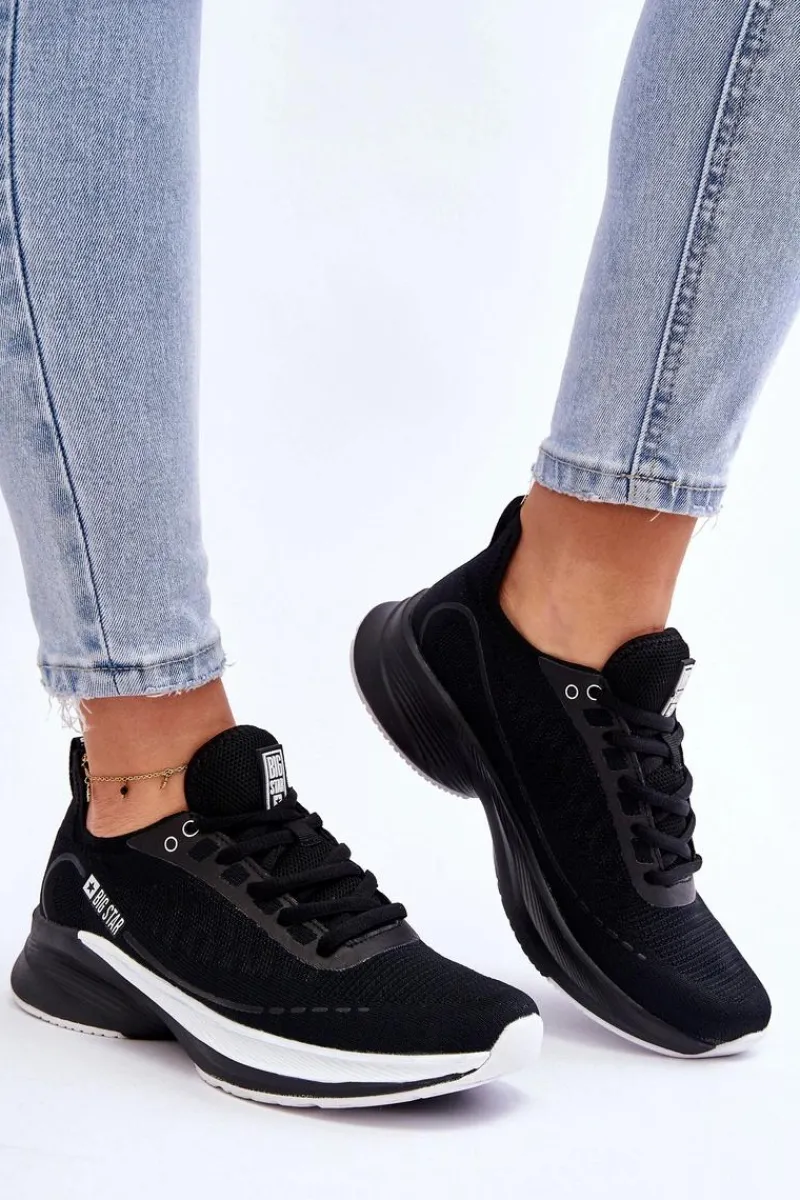 Buty Sportowe Big Star|Sneakersy Damskie>Big Star Shoes Lekkie Buty Sportowe Memory Foam System Big Star LL274327 Czarne
