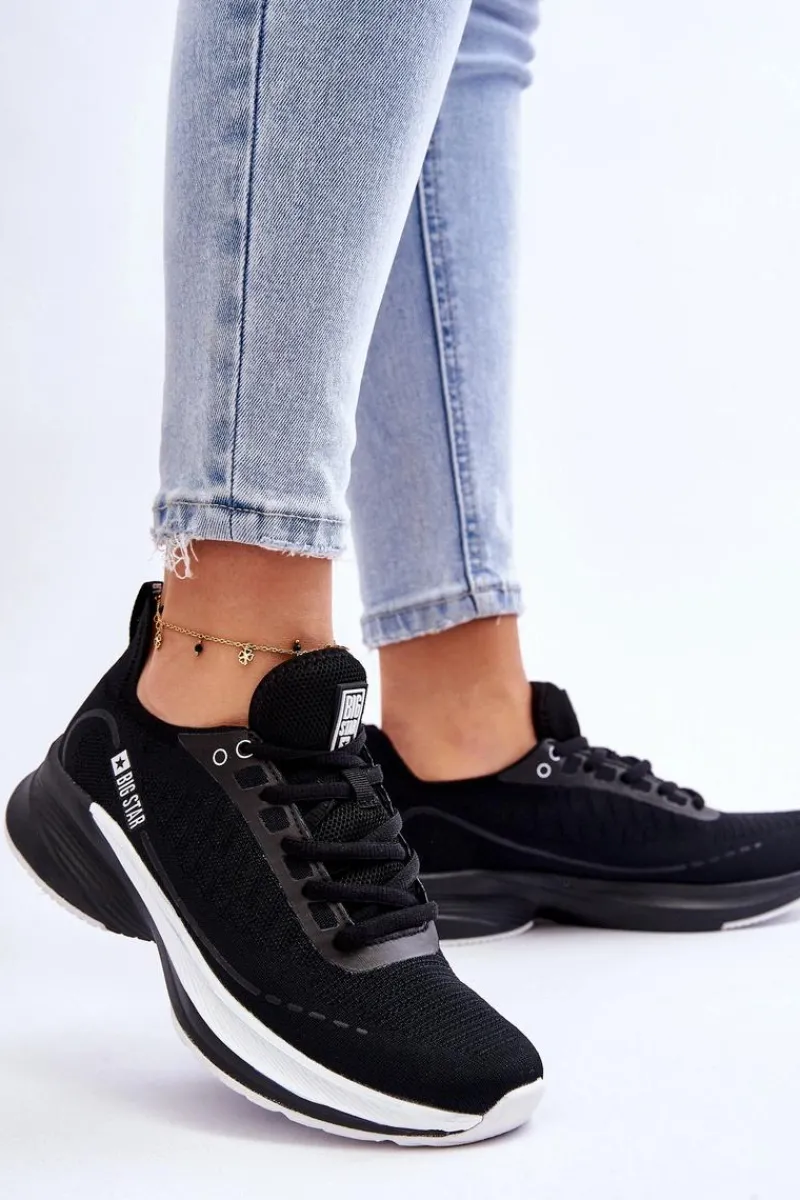 Buty Sportowe Big Star|Sneakersy Damskie>Big Star Shoes Lekkie Buty Sportowe Memory Foam System Big Star LL274327 Czarne