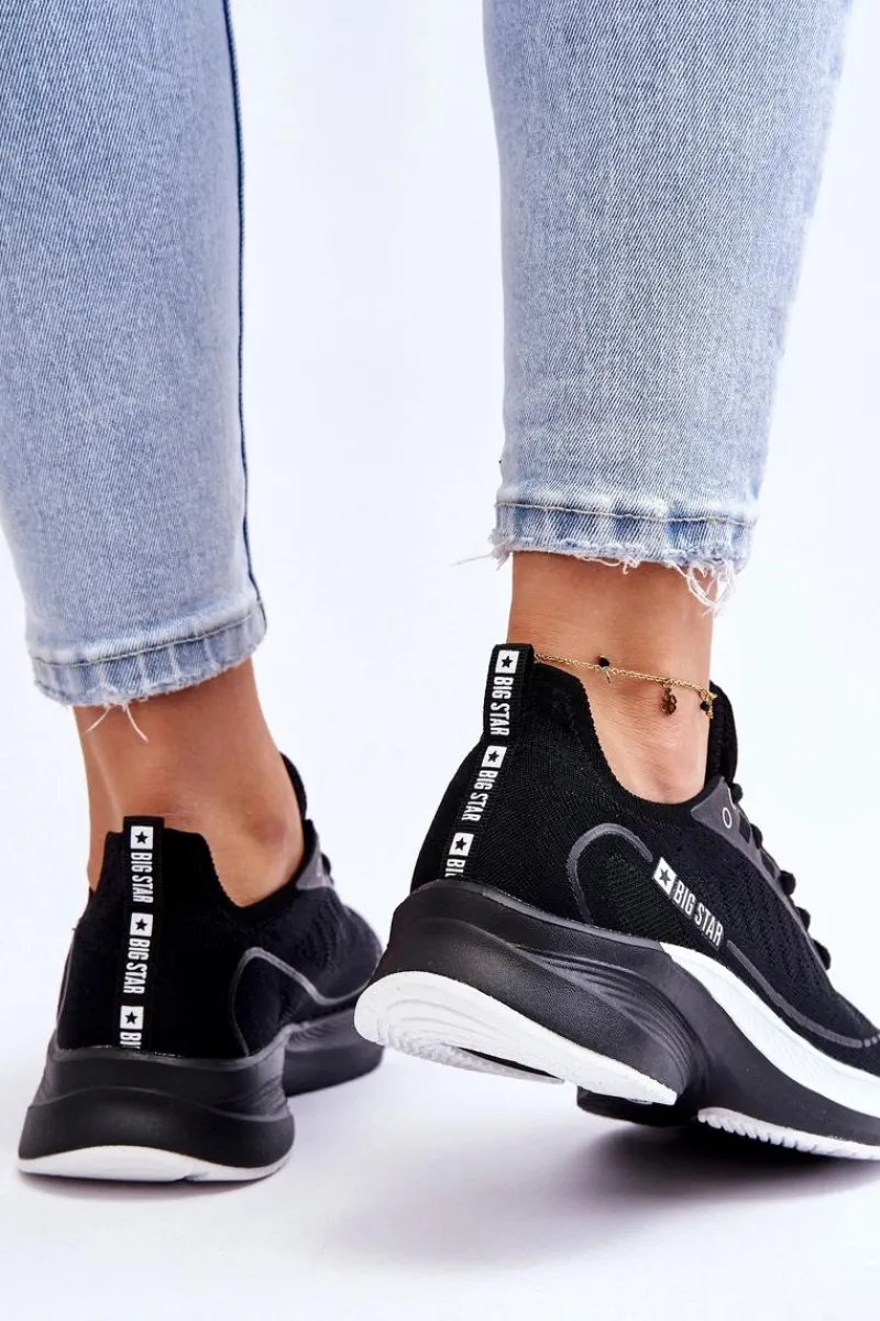 Buty Sportowe Big Star|Sneakersy Damskie>Big Star Shoes Lekkie Buty Sportowe Memory Foam System Big Star LL274327 Czarne